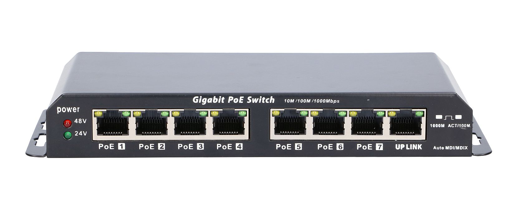Switch PoE Gigabit Extralink Kratos 7 Porte | 60W, 2 Modalità Alimentazione, Plug And Play, Doppio Fusibile PTC